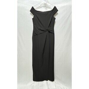 Ralph Lauren Womens 10 Black Off Shoulder Evening Gown Black Label